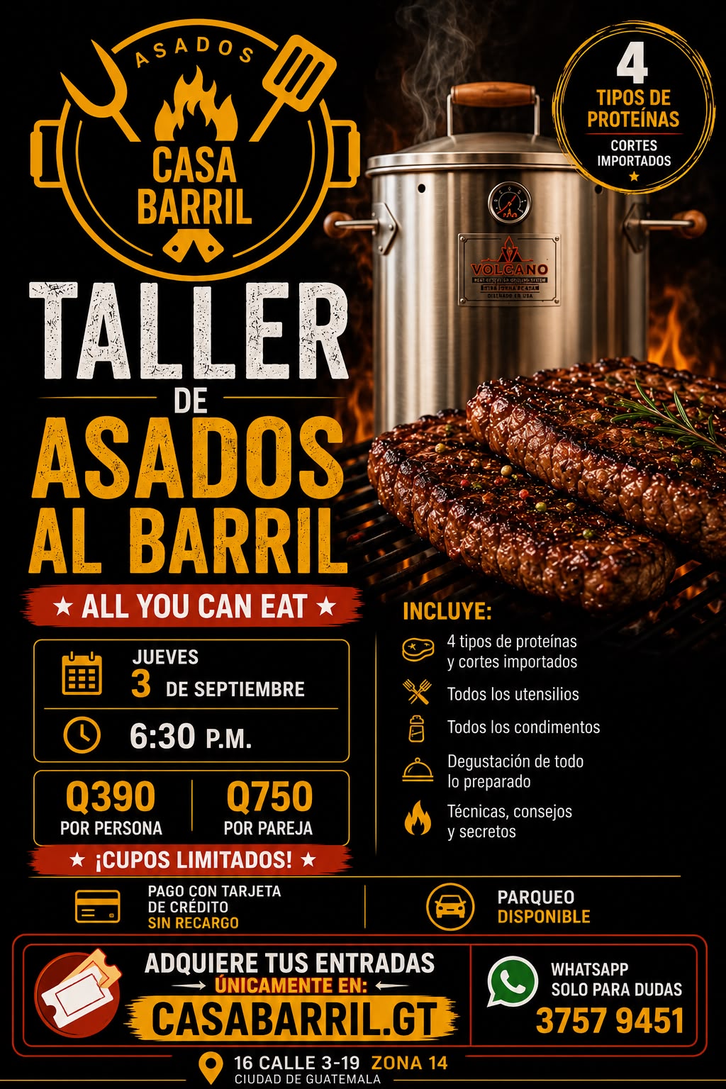 Taller de asados al barril - 3 sept 2026